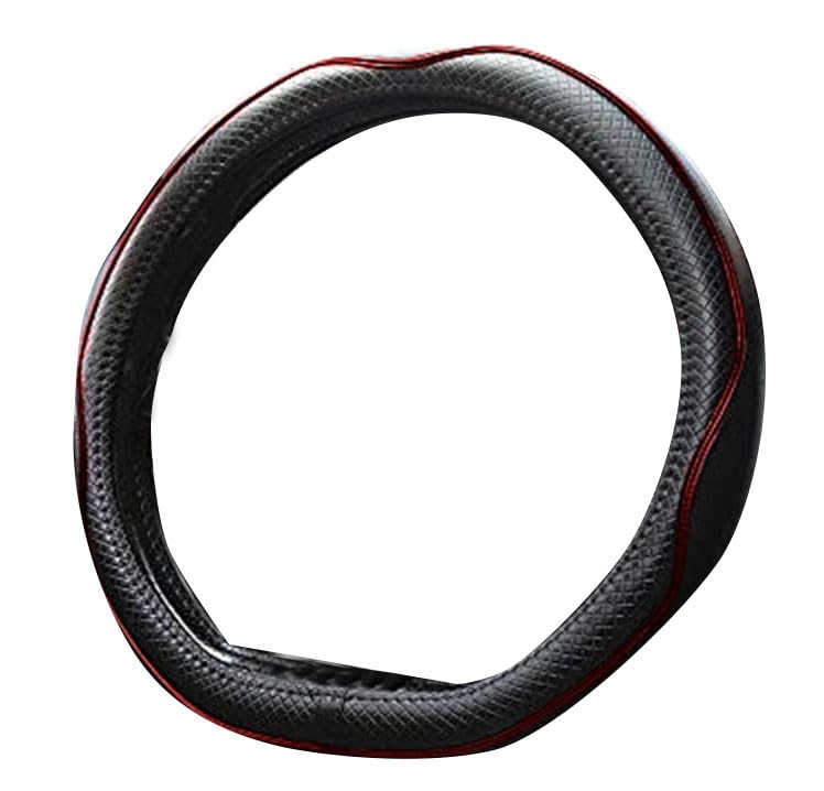 Mayco Bell Flat Bottom Steering Wheel Cover Anti-Slip,Safety,Soft,Breathable,Durable,Full Surround,Comfortable Grip Microfiber Leather (D-Shape,Black Red) - Image 4